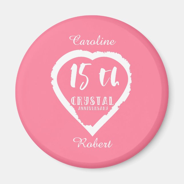 15. Hochzeitstag traditionelles Kristall Magnet (Vorne)