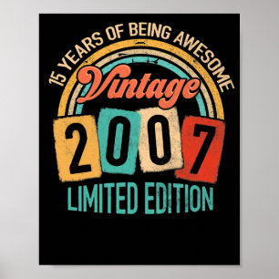 15 Jahre alt sein im Jahr 2007 15. Geburtstag Phan Poster