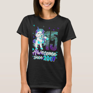 15 Jahre alte Einhorn-Flossing 15. Geburtstag Unic T-Shirt