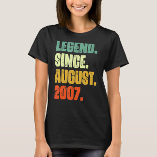 15 Jahre alte Legende seit August 2007. Geburtstag T-Shirt