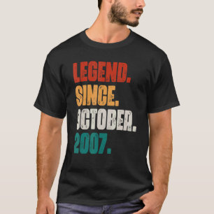 15 Jahre alte Legende Seit Oktober 2007 15. Geburt T-Shirt