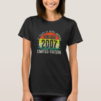 15 Jahre alte Vintage 2007 Retro Fünfzehnter Gebur T-Shirt