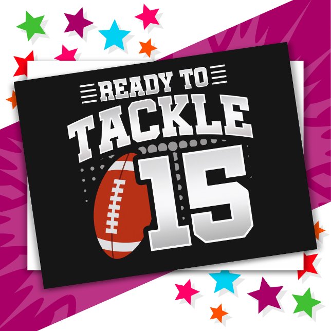 15 Jahre altes Tackle Football Party 15. Geburtsta Postkarte (Von Creator hochgeladen)