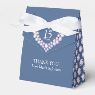15 Jahre Crystal Hochzeit Herz danke Geschenkschachtel