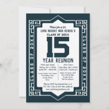 15 Jahre High School Wiedersehen Art Deco Design