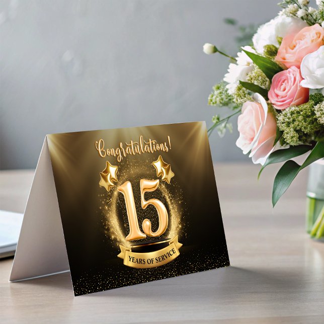 15 Jahre Mitarbeitermeilenkarte Jubiläumsfalte Einladung (15 Years Employee Milestone Anniversary Fold Card)