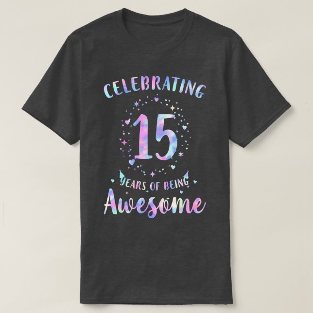 15 Jahre Phantastische Gefärbte Krawatte Colo T-Shirt (Design vorne)