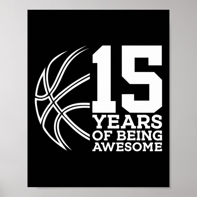 15 JAHRE PHANTASTISCHER BASKETBALL AM 15. GEBURTST POSTER (Vorne)