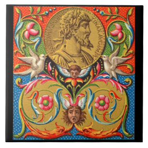 15. Jahrhundert Print Caesar Vögel Blume etc. Fliese