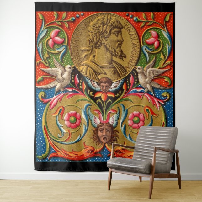 15. Jahrhundert Print Caesar Vögel Blume etc. Wandteppich (Beispiel)