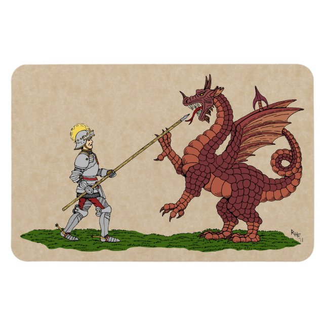15. Jahrhundert Saint George und der Drache Magnet (Horizontal)