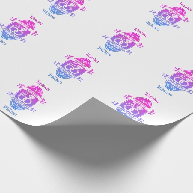 15. Jubiläum der traditionellen Kristallhochzeit Geschenkpapier (Ecke)