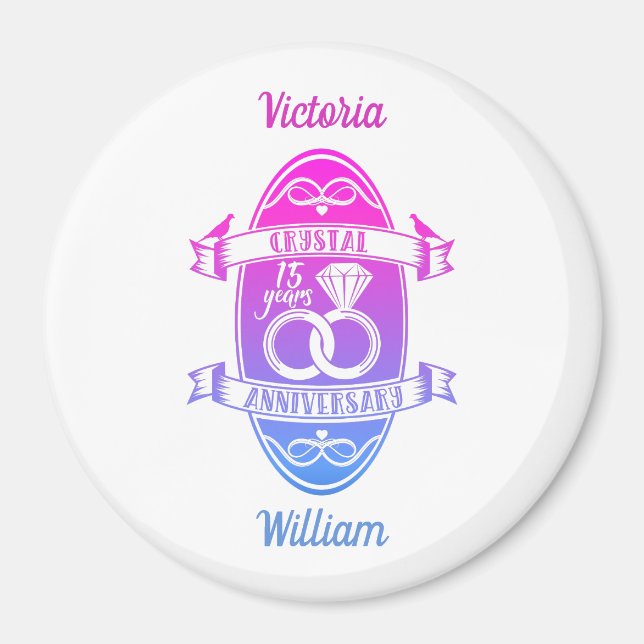 15. Jubiläum der traditionellen Kristallhochzeit Magnet (Vorne)