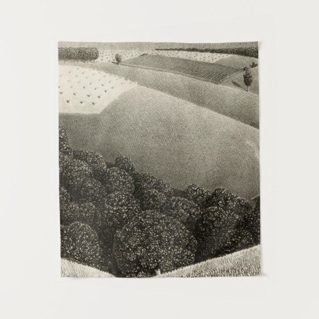 15. Juli 1938 von Grant Wood Wandteppich (Vorderseite)