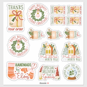 15 Kleinunternehmen/handgefertigte Weihnachtsverpa Aufkleber