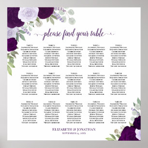 15 Lila Rose Chic Wedding Seating Chart Poster