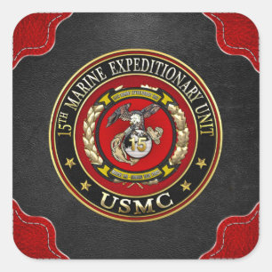 15. Marineexpeditionseinheit (15. MEU) [3D] Quadratischer Aufkleber