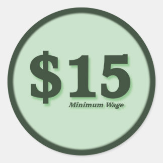15 $ Mauvais salaire autocollants - numéro noir