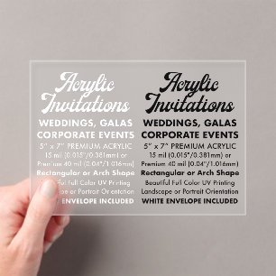 15 Mil Invitation Acrylique Gelée (Paysage)