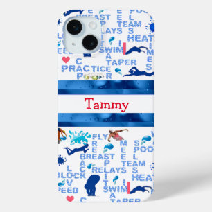 15 Mini Coque iphone de mots de nageurs personnalisés