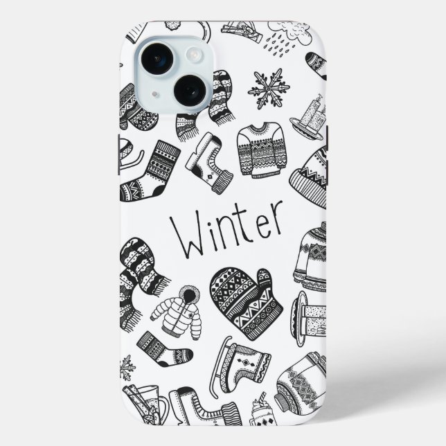 15 Mini Thème d'hiver motif contour iPhone / coque ipad (Verso)
