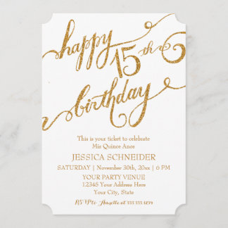 15. Mis Quince Anos, Quinceanera Birthday Ticket Einladung