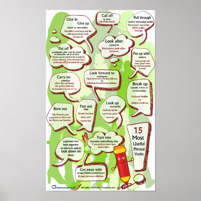 15 Nützlichste Phrasal-Verben Poster (Vorne)