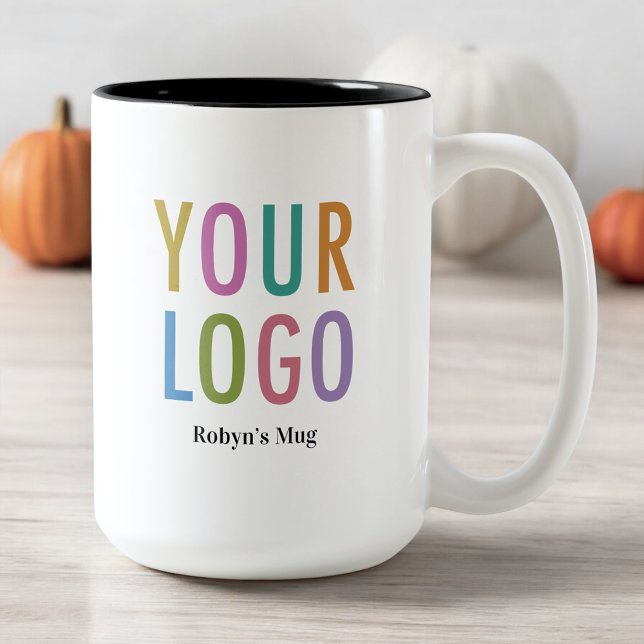 15 oz Black Inner Logo Tasse Individuelle Name Bus (MISOOK 15 oz Black Inside Mug with Logo and Name)