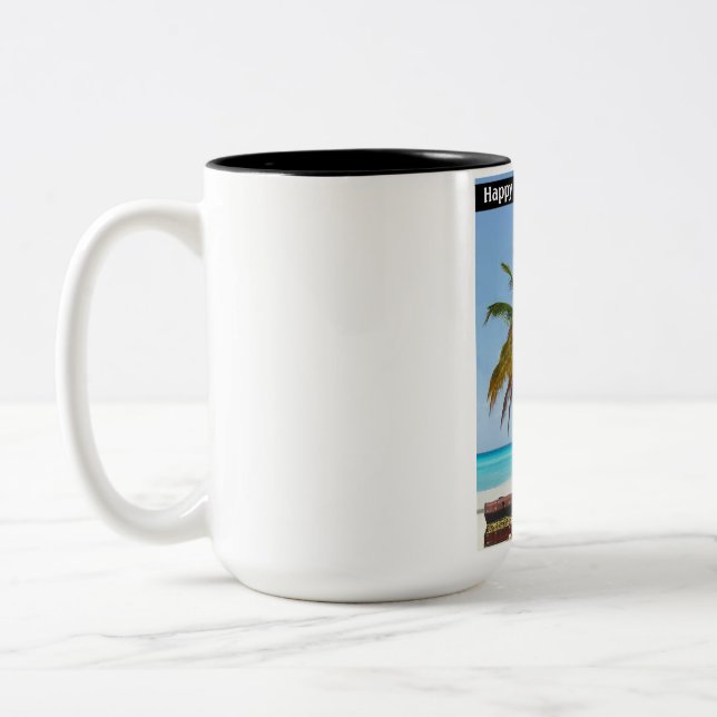 15 oz de tasse à deux tons. Joyeux Anniversaire Ma (Gauche)