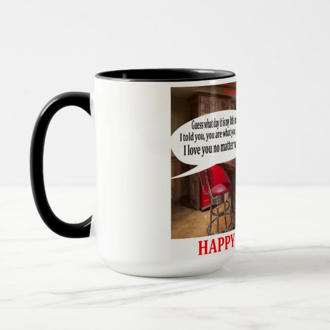 15 oz de tasse à deux tons. Joyeux anniversaire. o (Gauche)