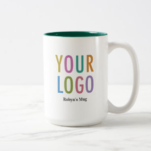 15 oz Green Inner Mug Custom Logo Nom de l'entrepr