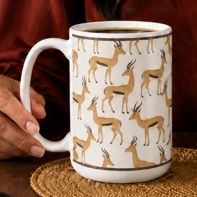 15 OZ. KAFFEE-TASSE - "GAZELLE PRINTx" Kaffeetasse (Von Creator hochgeladen)