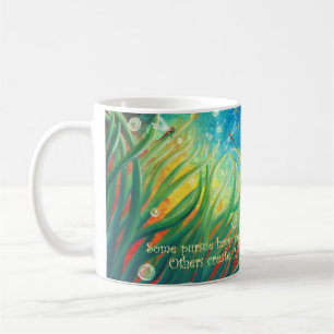 15 oz. Kaffeetasse, weiß, Originalkunst, Libelle Kaffeetasse