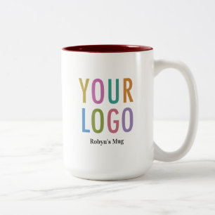 15 oz Maroon Inner Tasse Custom Logo Name Business
