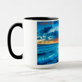 15 oz Tasse alpaca am Strand, vielen Dank