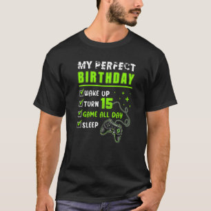 15. Perfect Birthday Boys Gaming 15 Jahre alt Ga T-Shirt