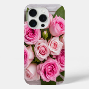 15 Pro Coque iphone de fleurs Roses romantiques