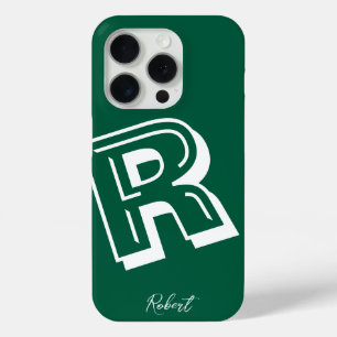 15 Pro Coque minimal initial vert moderne - coque iphone 