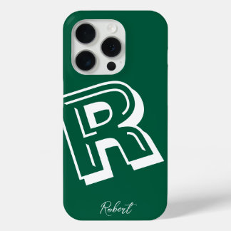 15 Pro Coque minimal initial vert moderne - coque iphone