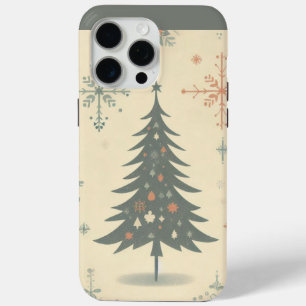 15 Pro Max Arbre de Noël rétro/vintage iPhone / coque ipad