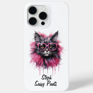 15 Pro Max Chat sophistiqué avec lunettes iPhone / coque ipad