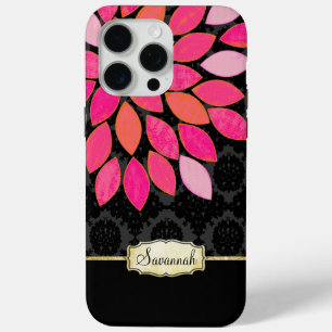 15 Pro Max Coque iphone d'or noir rose orange personnalisé