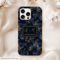 Coque iPhone Navy Gold Sweet Sixteen Nom personnal