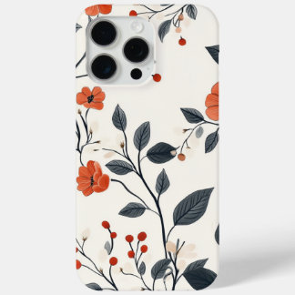 15 Pro Max Élégant coque iphone botanique et feuille