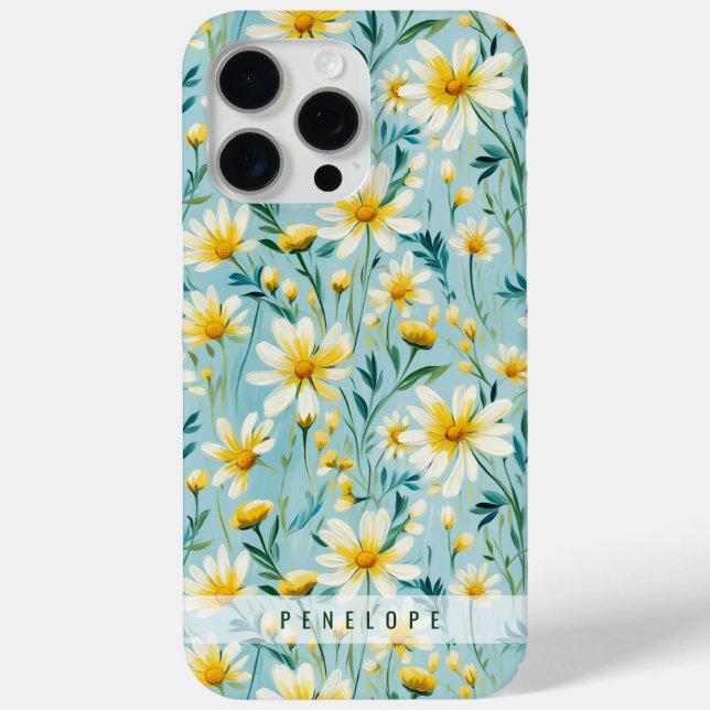 15 Pro Max Modèle floral peint coque iphone personnalisé (Verso)