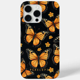 15 Pro Max Monarque papillons coque iphone personnalisé