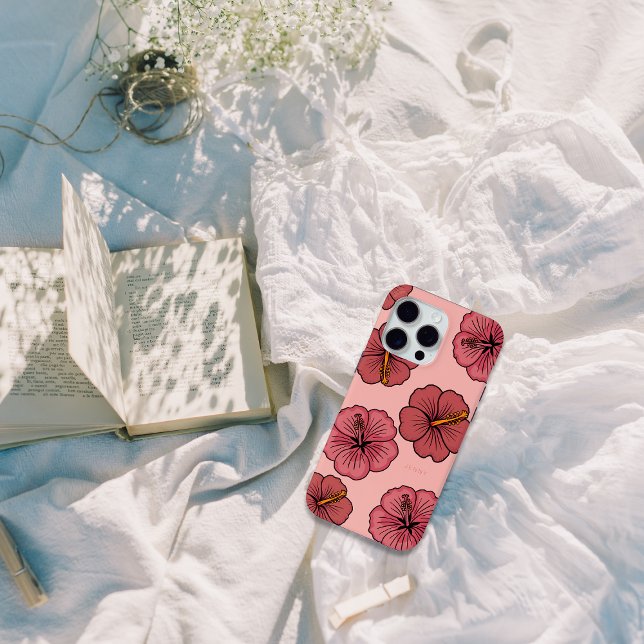 15 Pro Max Motif d'hibiscus tropical coque iphone personnalis (Créateur téléchargé)