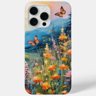 15 Pro Max Papillon pâturage coloré Coque iphone peint