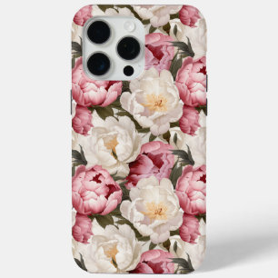 15 Pro Max Peony Blossoms Floral Designer iPhone / coque ipad