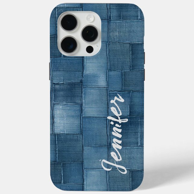 15 Pro Max Personnalisé Denim iPhone / coque ipad (Verso)
